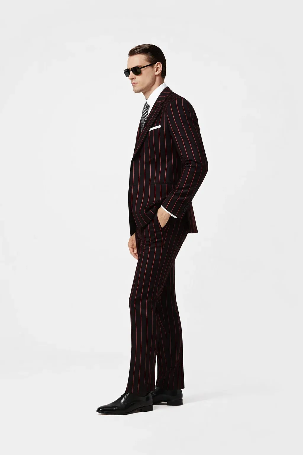 Black With Red Pinstripe Suit On Sale sold by Alberto Nardoni product image thumbnail 2