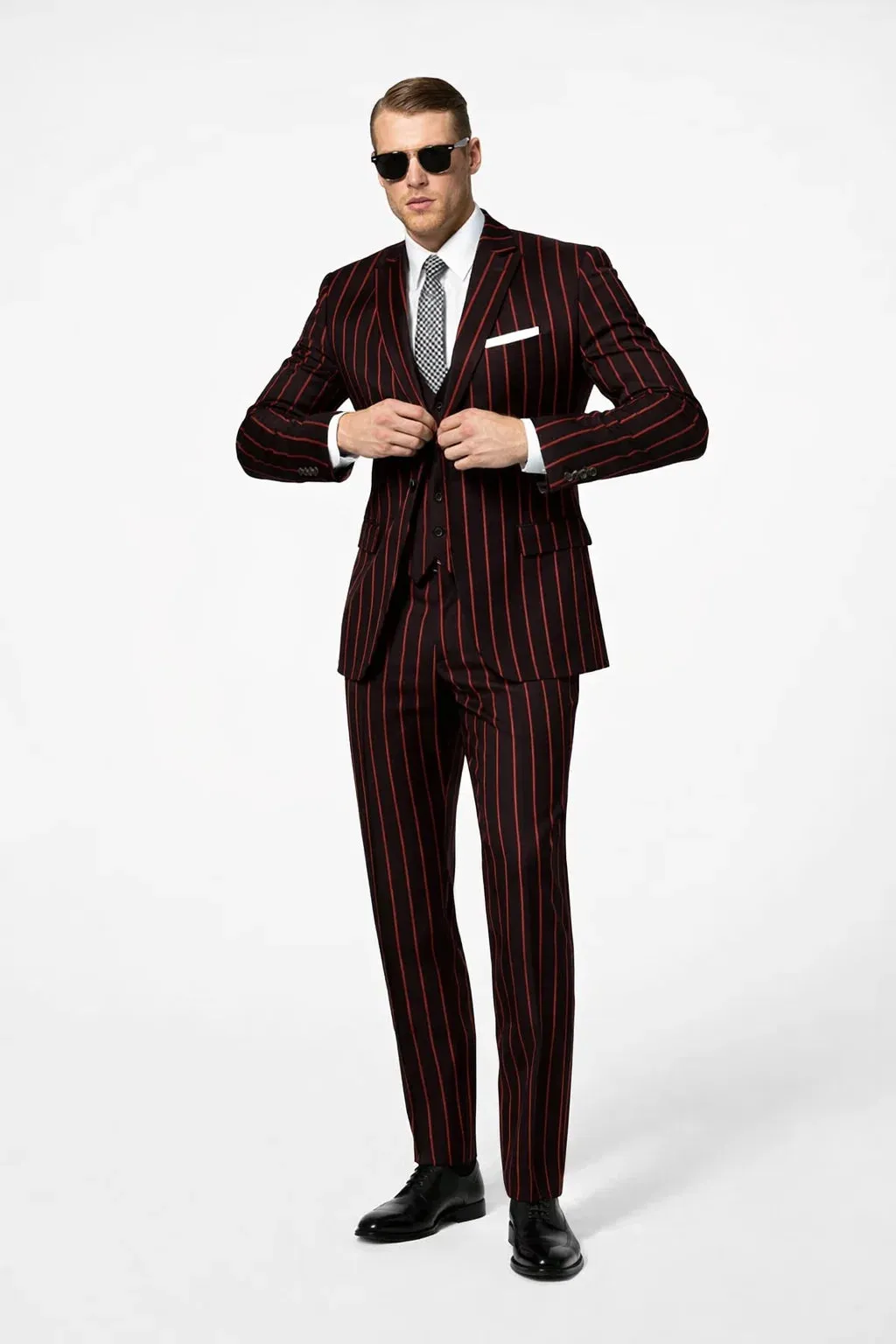 Black With Red Pinstripe Suit On Sale sold by Alberto Nardoni product image thumbnail 3