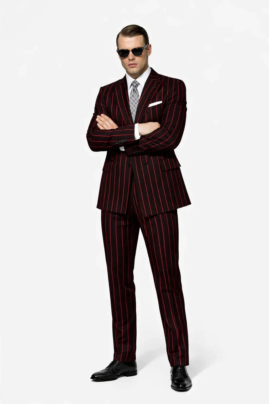 Black With Red Pinstripe Suit On Sale sold by Alberto Nardoni product image thumbnail 5