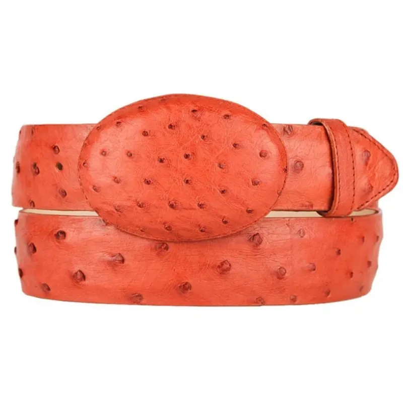 Men’s Orange Rust Copper Genuine Leather Belt with Textured Finish – Classic Dress Belt for Formal and Casual Wear sold by Alberto Nardoni