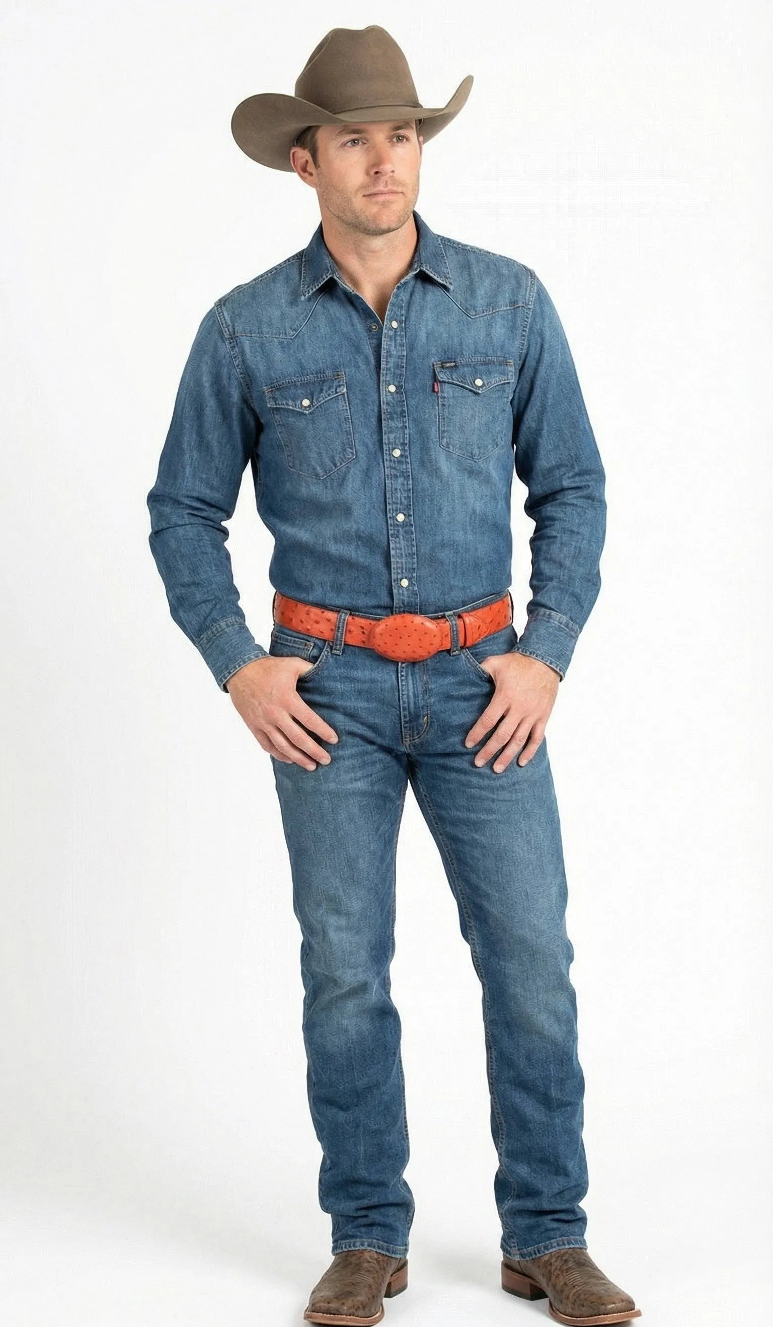 Men’s Orange Rust Copper Genuine Leather Belt with Textured Finish – Classic Dress Belt for Formal and Casual Wear sold by Alberto Nardoni product image thumbnail 3