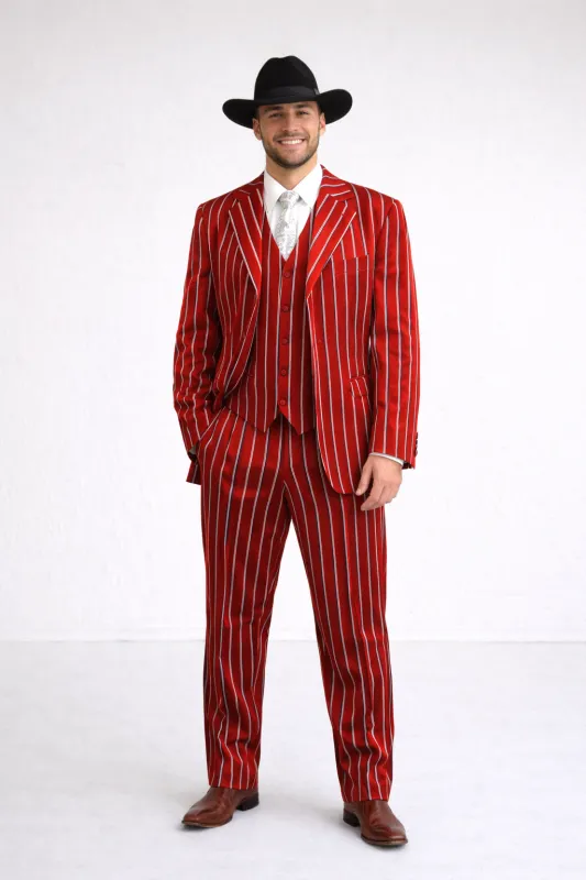 Pinstripe Zoot Suit - 1920s Fashion Suit - Gangster Suit - Long Style Fashion Church Suits sold by Alberto Nardoni