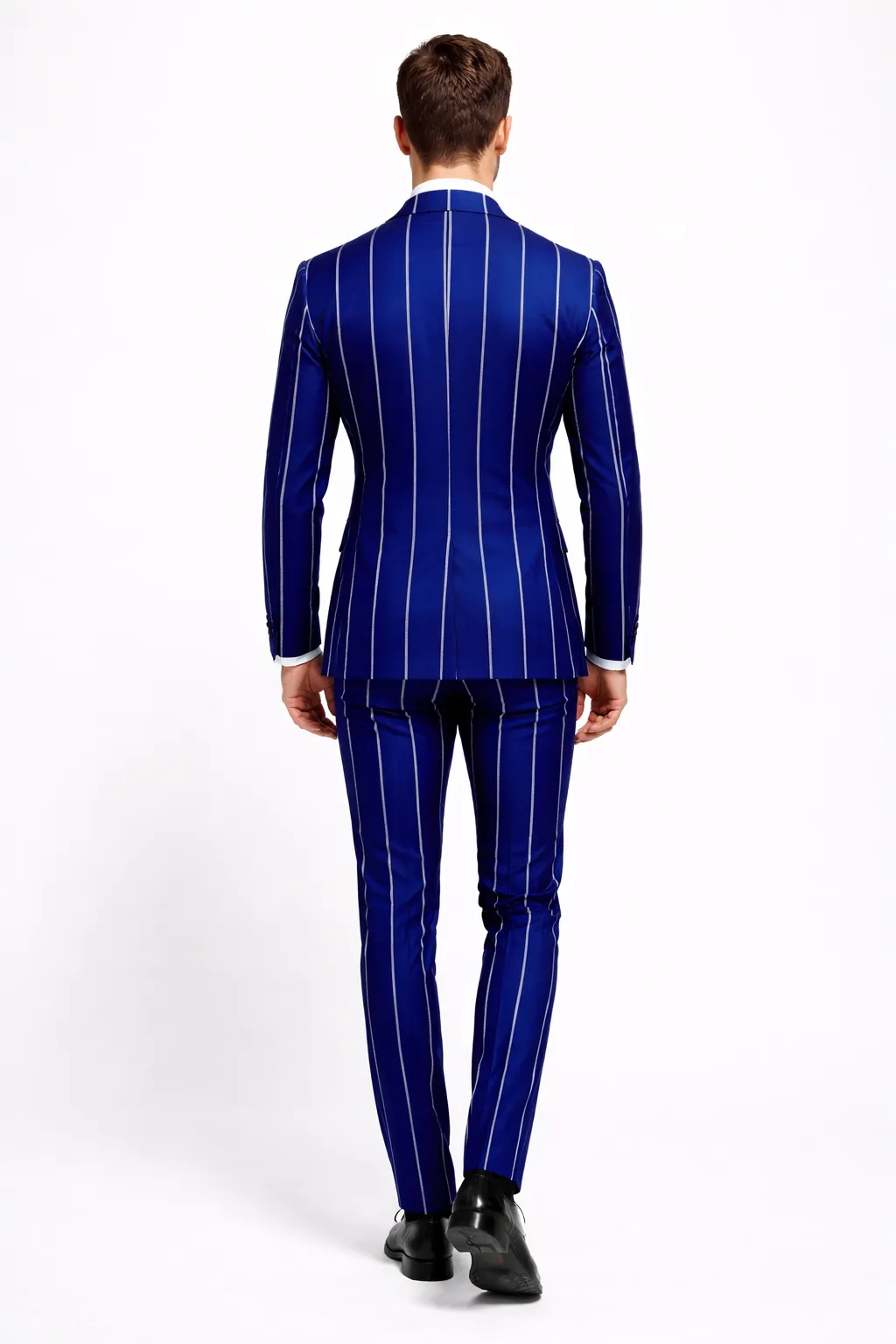 Royal Blue Pinstripe Suit - Light Blue Stripe Suit For Men - Gangster 1920s Style sold by Alberto Nardoni product image thumbnail 2