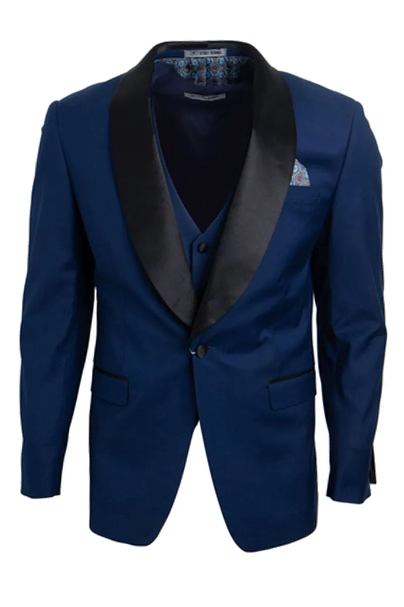 Men’s Stacy Adams Vested Shawl Lapel Suit – Indigo Blue sold by Alberto Nardoni product image thumbnail 3