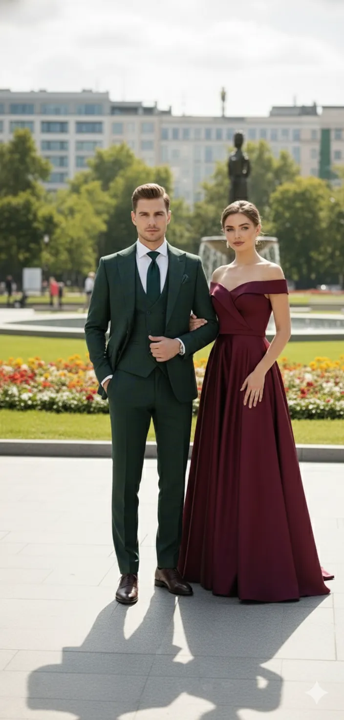 Mens Green Plaid 3-Piece Suit - Classic Check Slim Fit Suit for Weddings, Church, and Formal By Rossiman sold by Alberto Nardoni