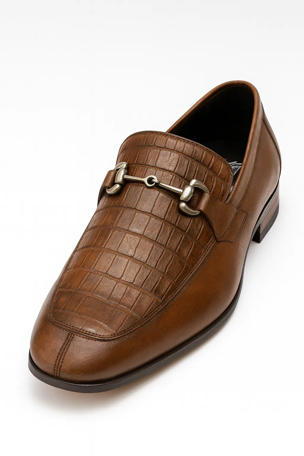 Mens Regal Brown Slip-On Shoes Genuine Crocodile & Calfskin Leather sold by Alberto Nardoni