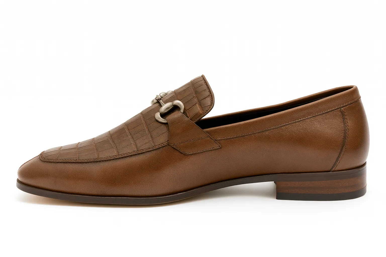 Mens Regal Brown Slip-On Shoes Genuine Crocodile & Calfskin Leather sold by Alberto Nardoni product image thumbnail 3