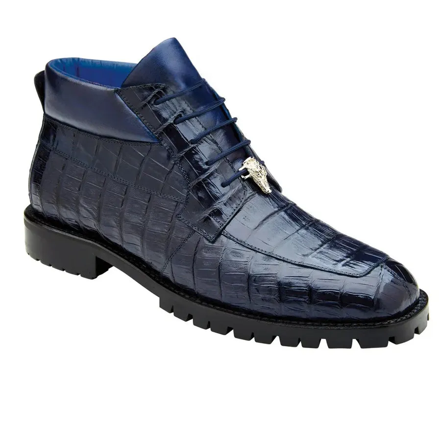 Men's Belvedere Gallardo Caiman Crocodile Dress Hiker Boot in Navy sold by Alberto Nardoni product image thumbnail 2