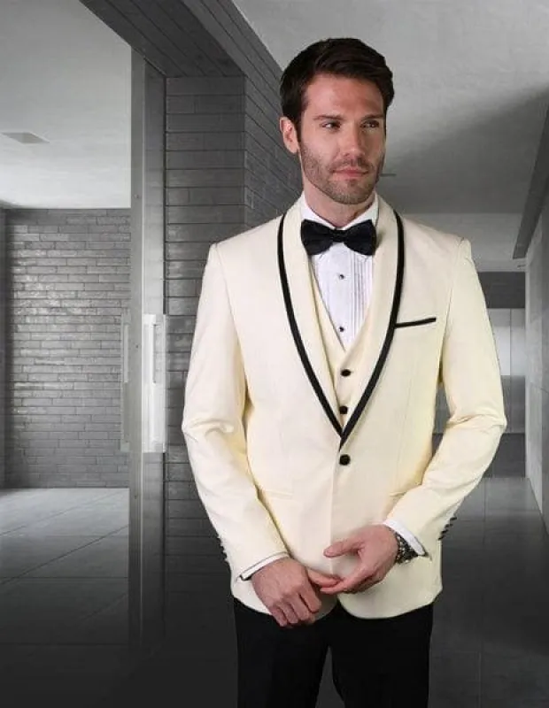 Cream Colored Suit - Cream Groomsmen Suit made by Alberto Nardoni