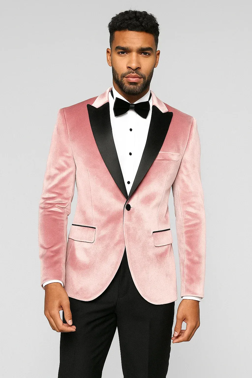Men’s Premium Blush Pink Velvet Evening Blazer – Slim Fit Formal Prom & Wedding Jacket sold by Alberto Nardoni