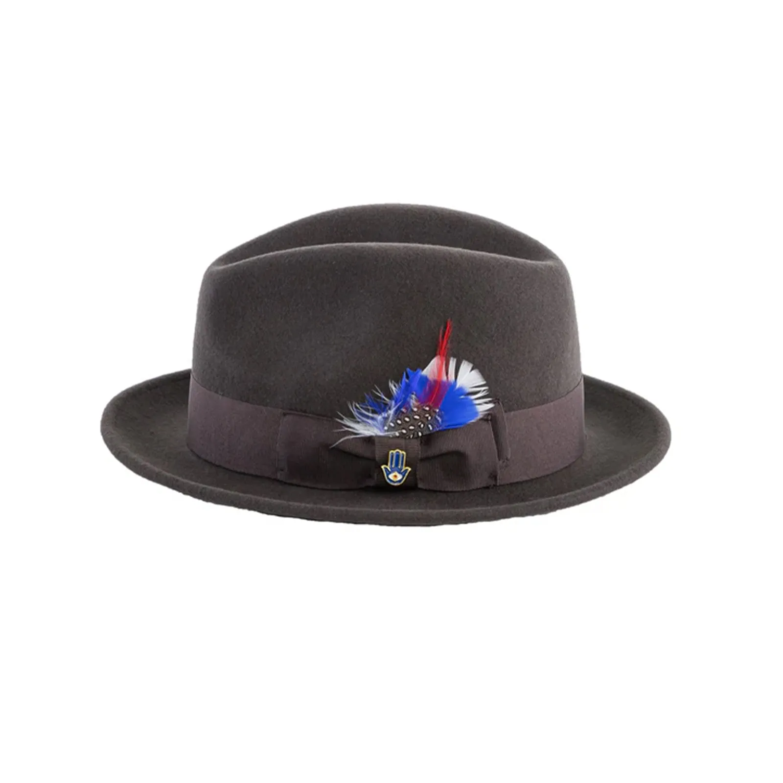 Mens Narrow Brim Crushable Wool Dress Hat Trilby Fedora in Brown sold by Alberto Nardoni product image thumbnail 2