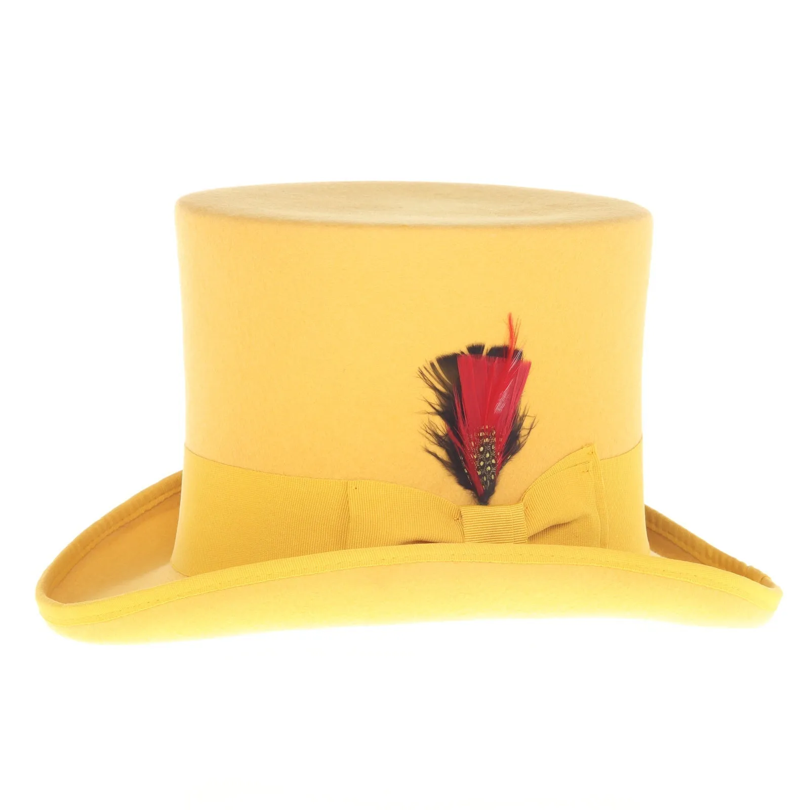 Men's Tall 100% Wool Dress Top Hat in Mustard Gold sold by Alberto Nardoni product image thumbnail 3