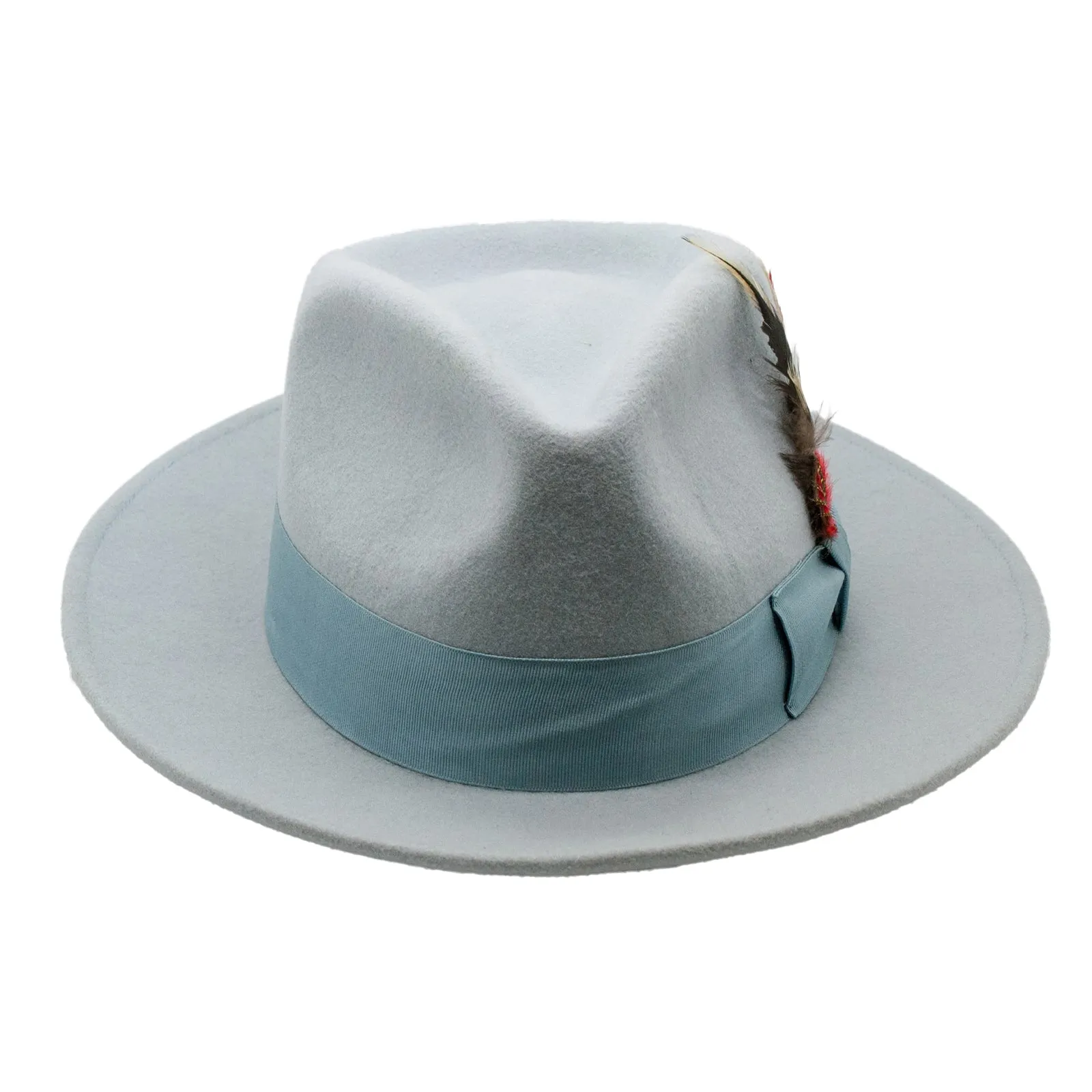 Mens Classic Wool Fedora Dress Hat in Sky Blue sold by Alberto Nardoni product image thumbnail 2