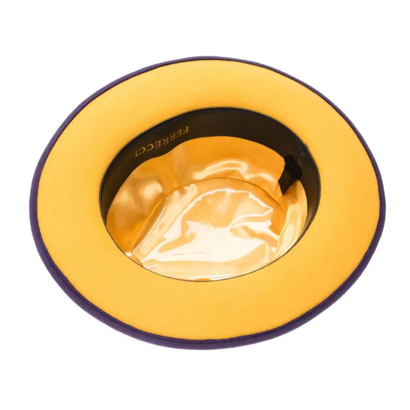 Men's Classic Two Tone Fedora Dress Hat in Purple & Gold sold by Alberto Nardoni product image thumbnail 3