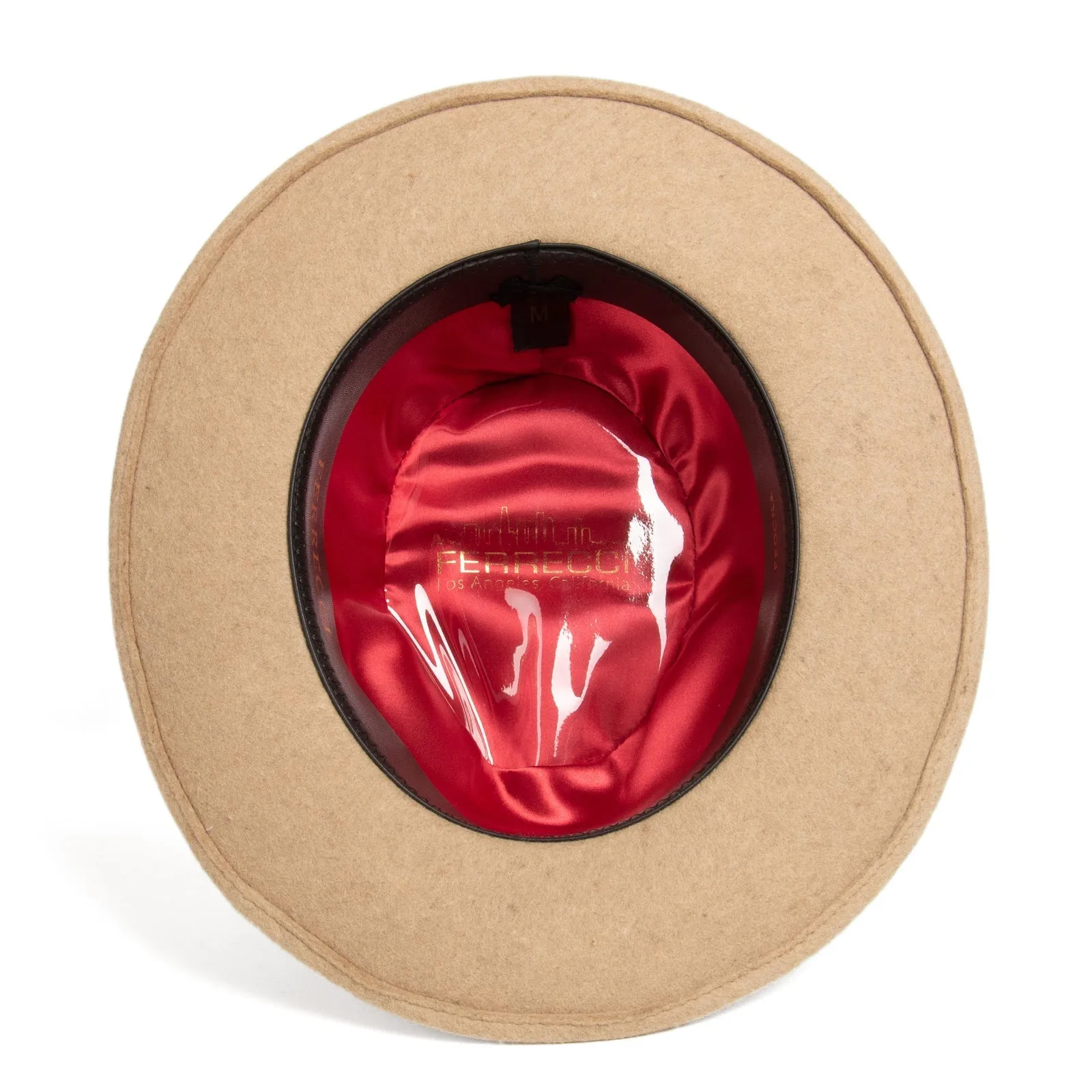 Mens Classic Wool Fedora Dress Hat in Beige Melange sold by Alberto Nardoni product image thumbnail 4