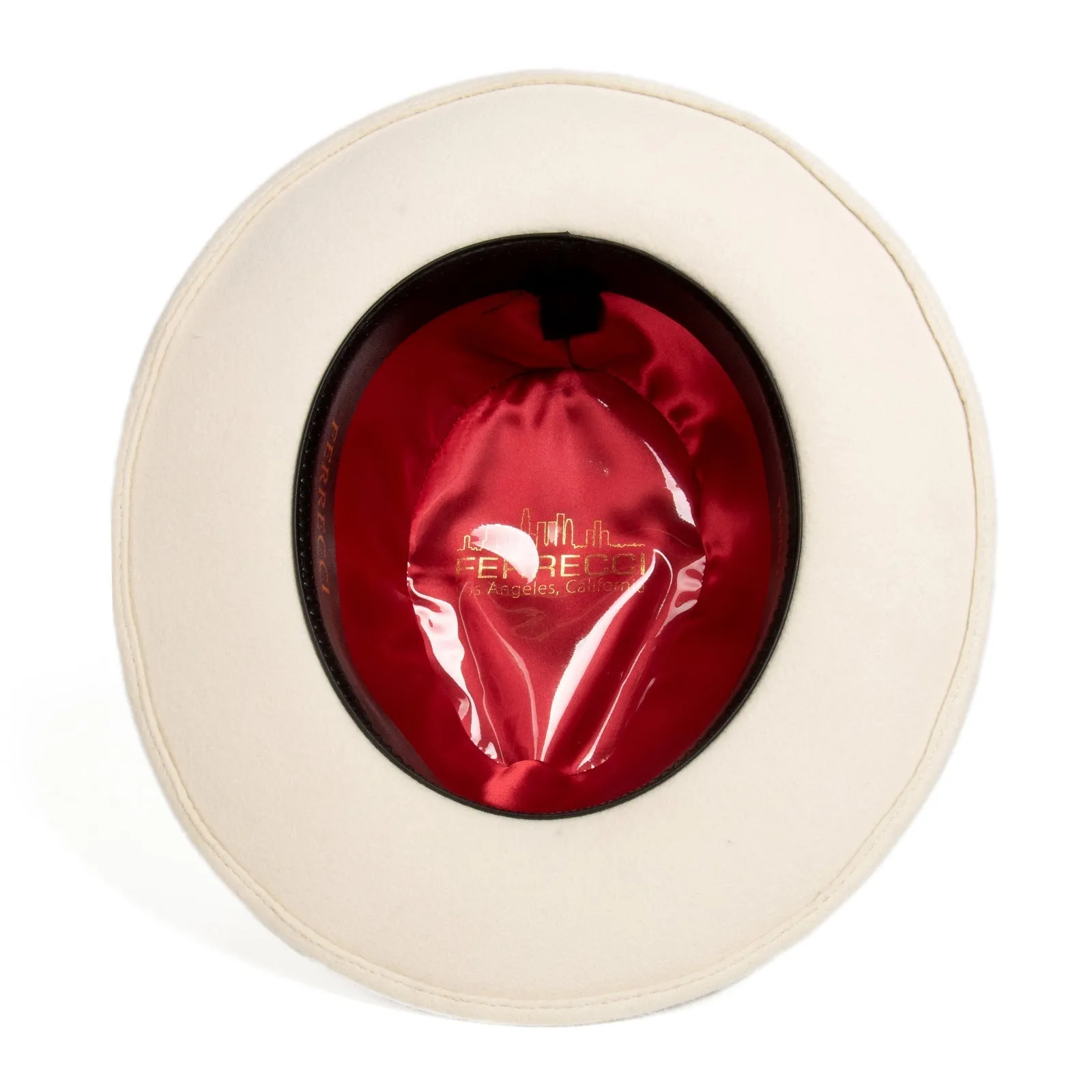 Mens Classic Wool Fedora Dress Hat in Off White sold by Alberto Nardoni product image thumbnail 4