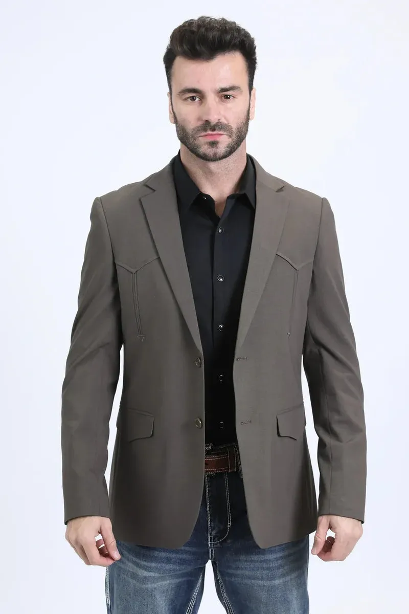 Mens Dark Brown Western Blazer – Cowboy Formal Suit sold by Alberto Nardoni
