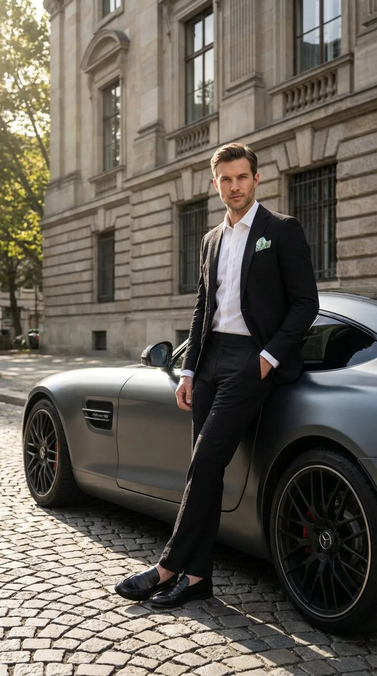 Mens Black Seersucker Suit – Shadow Ton on Ton Mini Textured Two Button Cotton Fabric Formal Summer Suit sold by Alberto Nardoni product image thumbnail 4