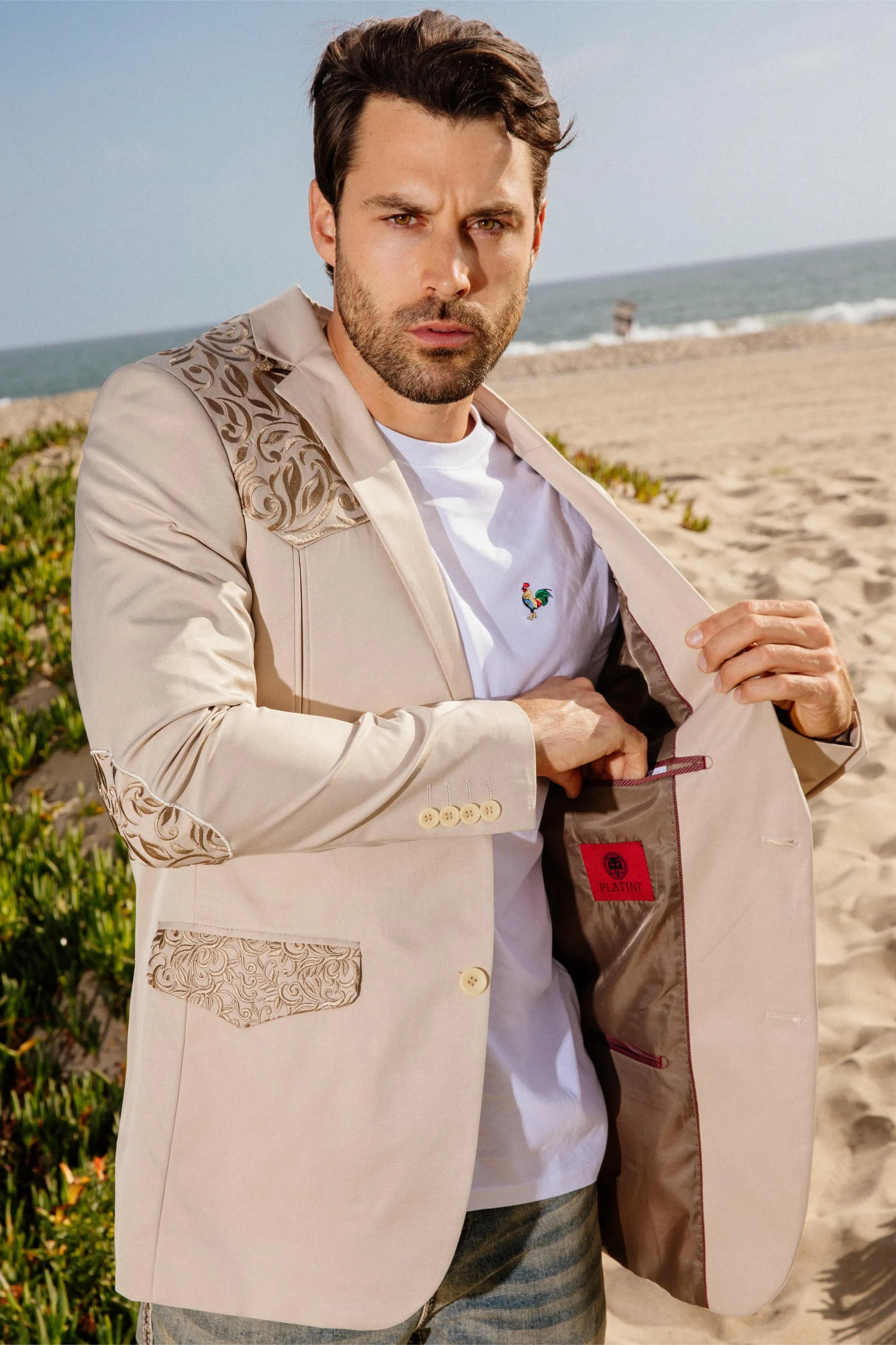 Men’s Embroidery Blazer – Fashion Designer Dress Jacket for Formal and Party Wear sold by Alberto Nardoni product image thumbnail 2