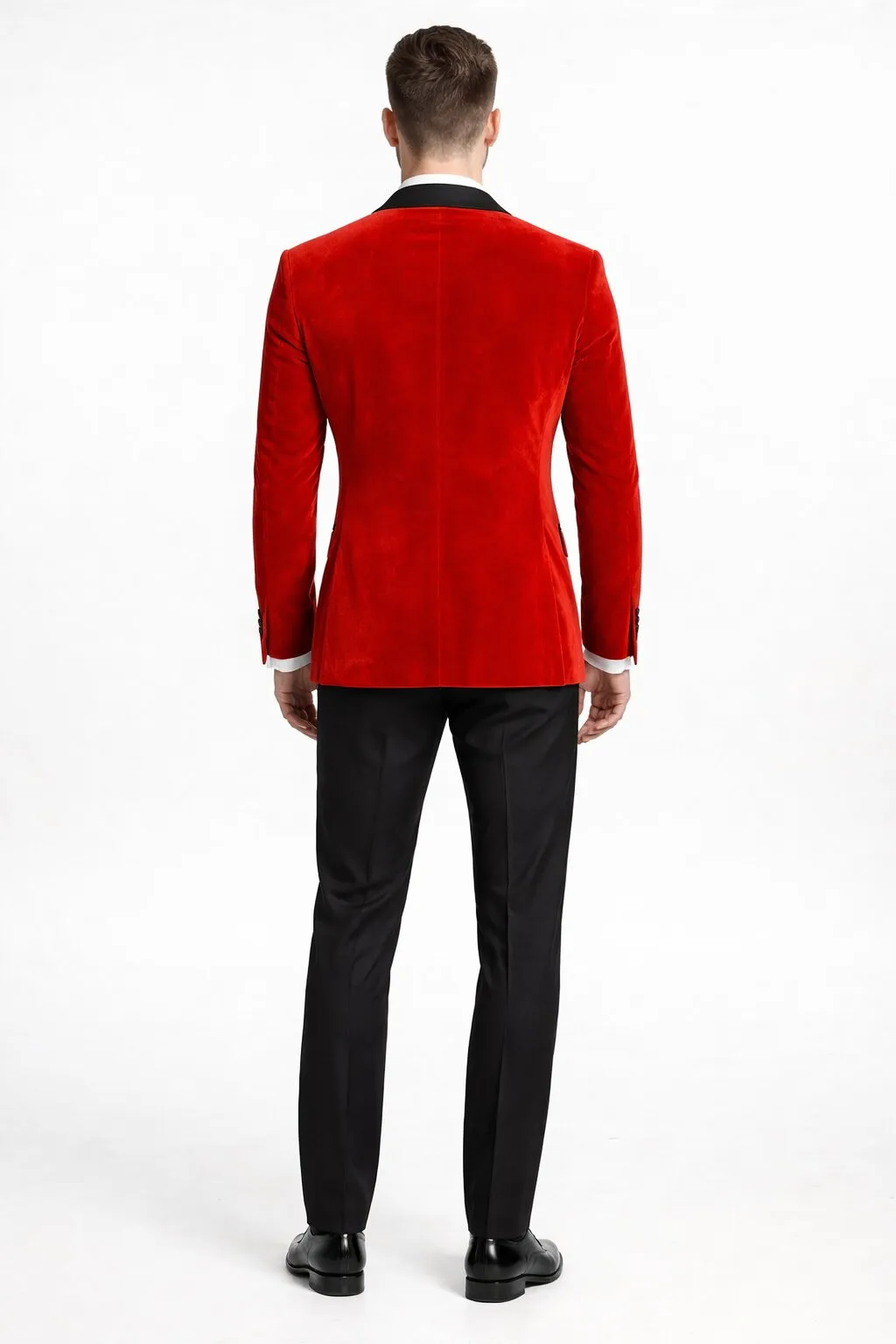 Mens Designer Velvet Tuxedo Jacket in Red sold by Alberto Nardoni product image thumbnail 2