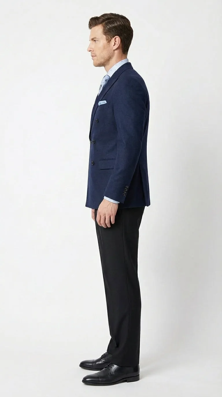 Mens Navy Blue Double Breasted Blazer – Classic Formal Suit Jacket for Business, Wedding, Office and Professional Wear sold by Alberto Nardoni product image thumbnail 3