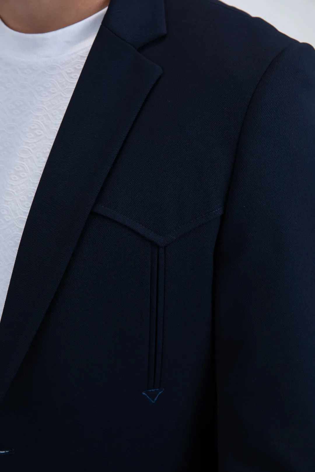 Men’s Navy Western Cowboy Blazer – Double Button Dress Coat sold by Alberto Nardoni product image thumbnail 5