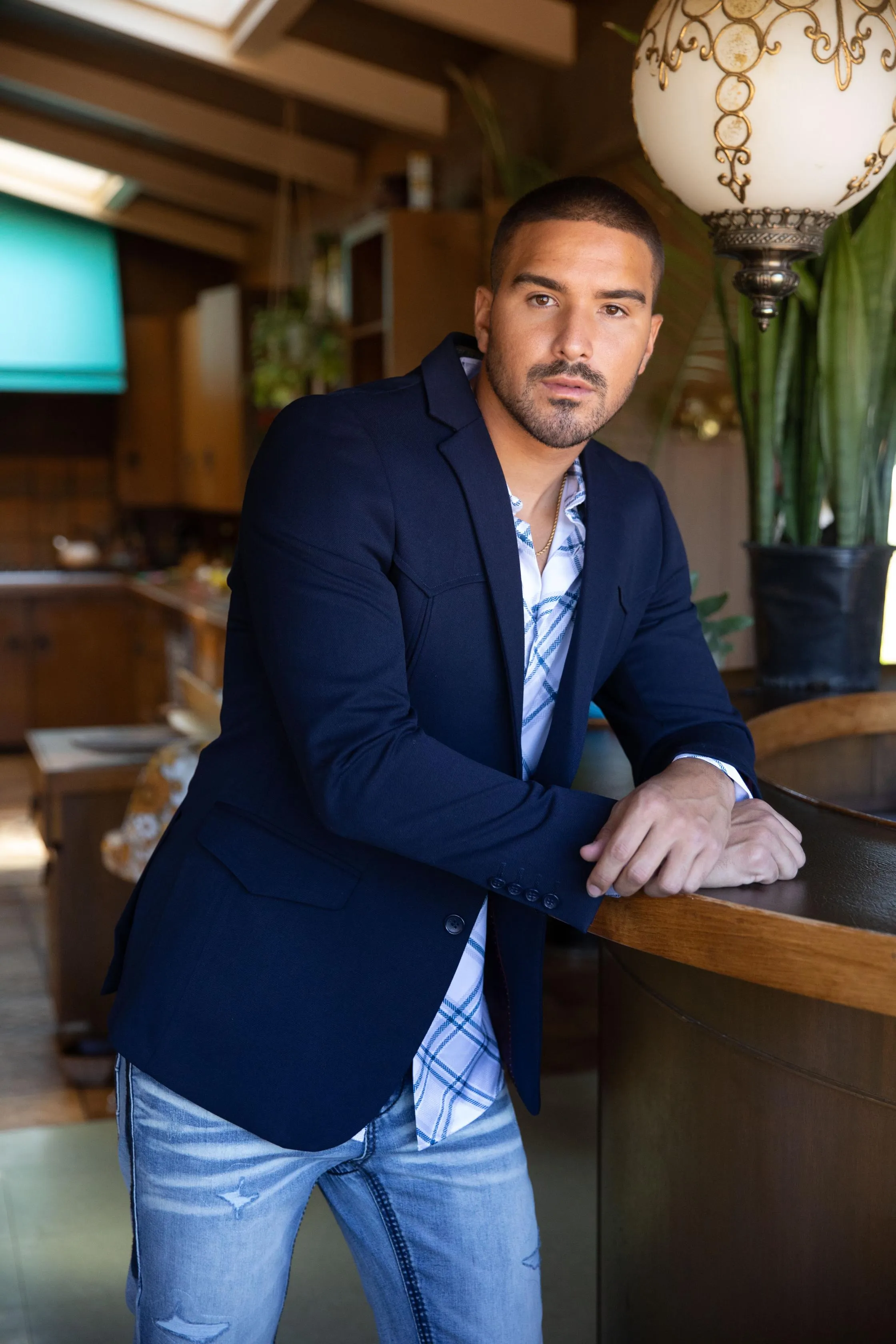 Men’s Navy Western Cowboy Blazer – Double Button Dress Coat sold by Alberto Nardoni product image thumbnail 2