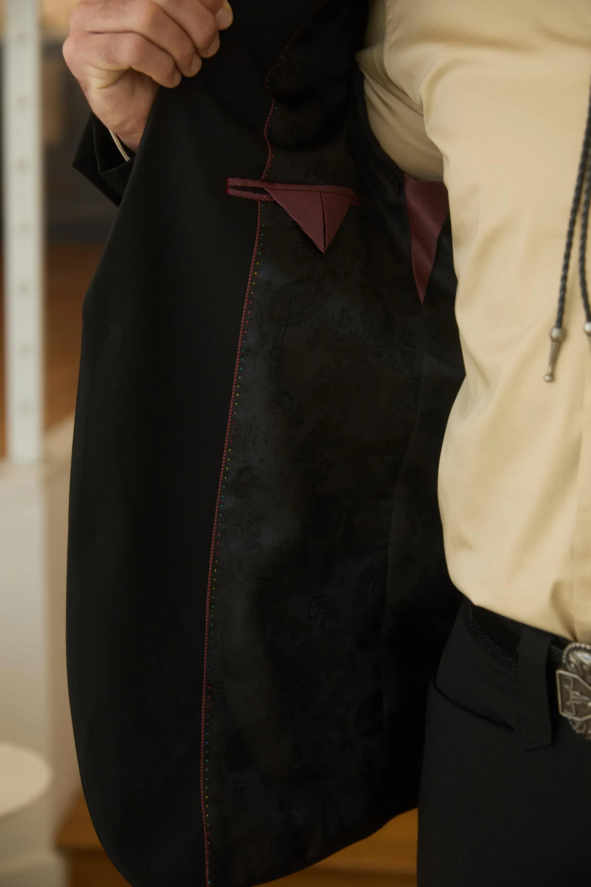 Mens Black Western Sport Suit with Elbow Patch Detail sold by Alberto Nardoni product image thumbnail 4