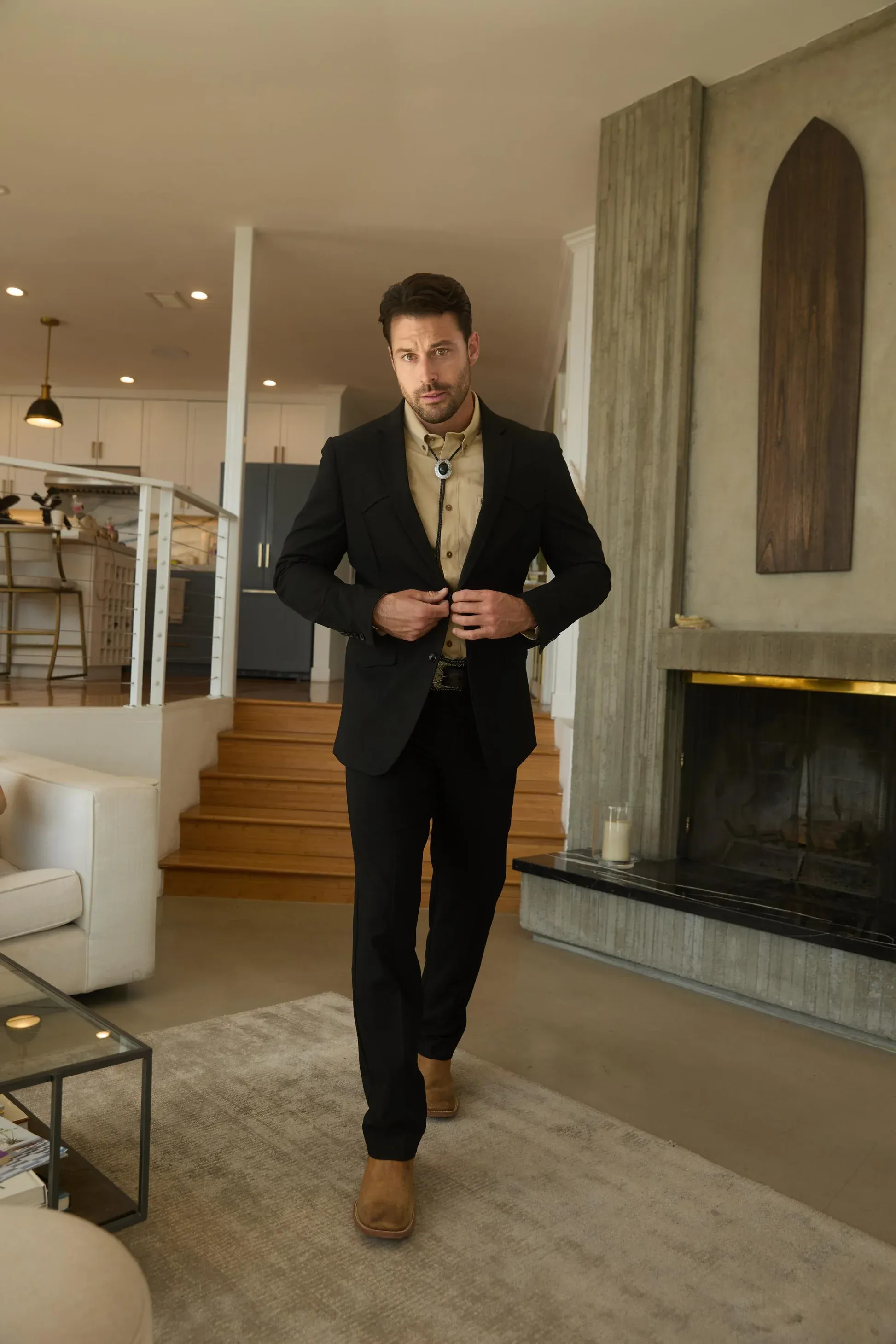 Mens Black Western Sport Suit with Elbow Patch Detail sold by Alberto Nardoni product image thumbnail 5