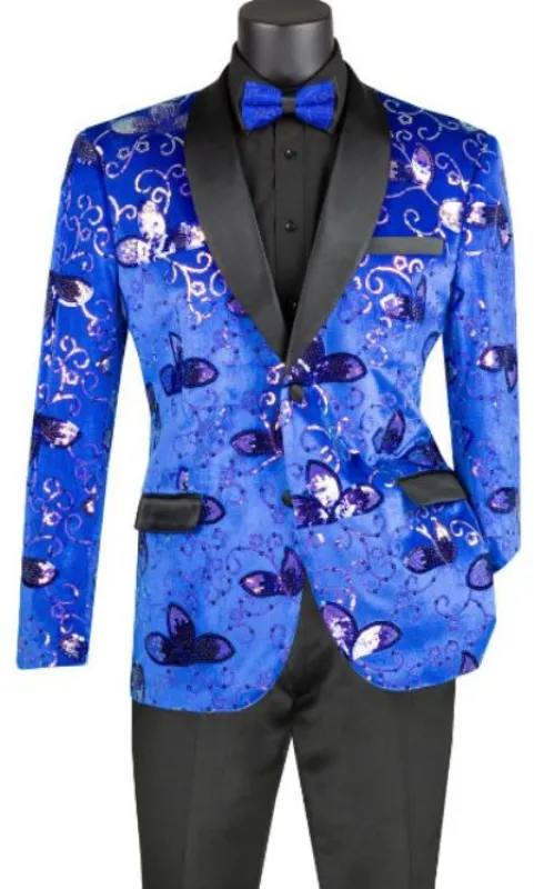 Mens Blazer - Paisley Sport Coat - Royal Prom 2026 Tuxedo Dinner Jacket Blazer made by Alberto Nardoni