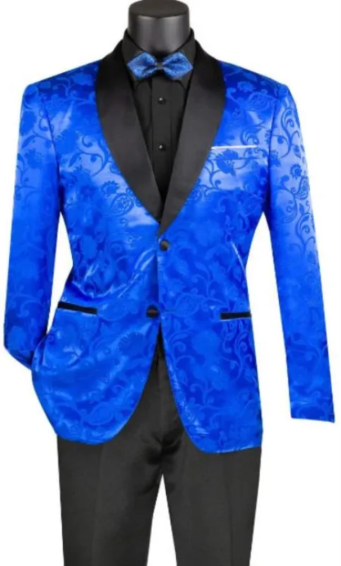 Mens Blazer - Paisley Sport Coat - Royal Prom 2026 Tuxedo Dinner Jacket Blazer made by Alberto Nardoni