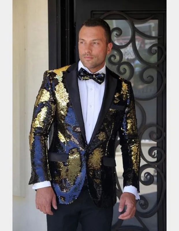 Mardi Gras Party Outfits For Guys - Mens Mardi Gras Costumes - Gold ~ Black made by Alberto Nardoni