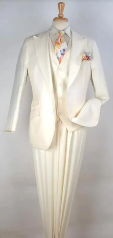 Mens One Button Peak Lapel Suit made by Alberto Nardoni