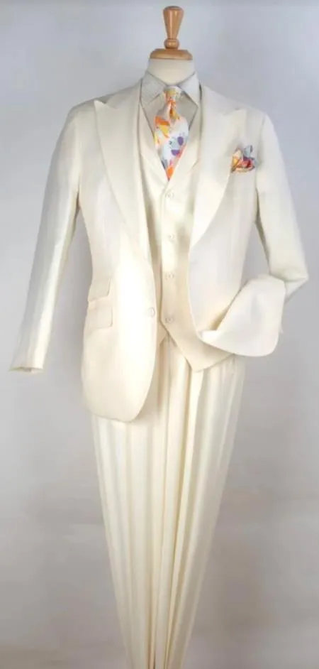 Mens One Button Peak Lapel Suit sold by Alberto Nardoni