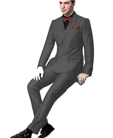 Ultra Slim Fit Double Breasted Light Grey Suit - Narrow Leg Pants - Gucci Cut - Tapered Jacket sold by Alberto Nardoni