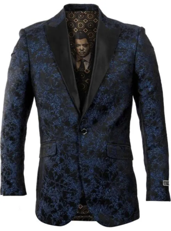 Style# SO4ME227-01-NAVY Mens Blazer - Wedding Navy Tuxedo - Prom 2026 Blazer made by Alberto Nardoni