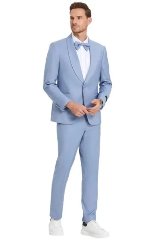 Prom 2026 Suit - Sky Blue Prom Tuxedo - Summer Slim Fit Suits made by Alberto Nardoni