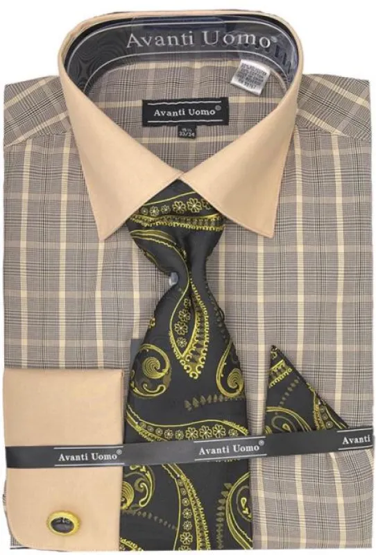 Mens Black Tone on Tone Check Pattern Dress Shirt made by Alberto Nardoni