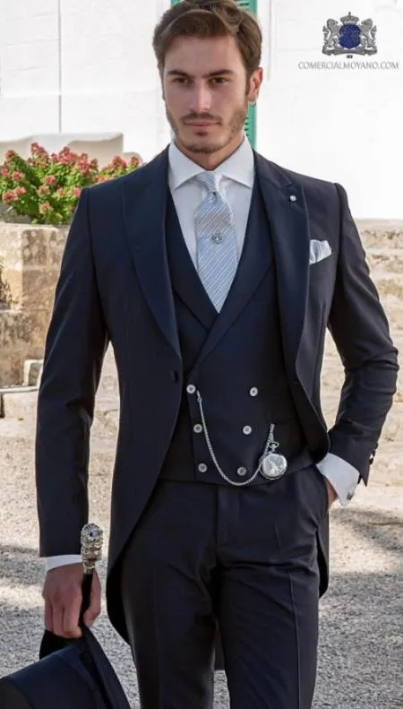 Slim Fit Suit - Vested Morning Navy Blue Suit sold by Alberto Nardoni