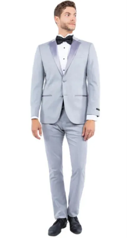 Light Grey Tuxedo - Silver Suit - Wedding Tuxedo made by Alberto Nardoni