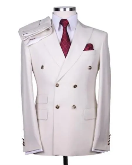 Mens Suits With Gold Buttons - White sold by Alberto Nardoni