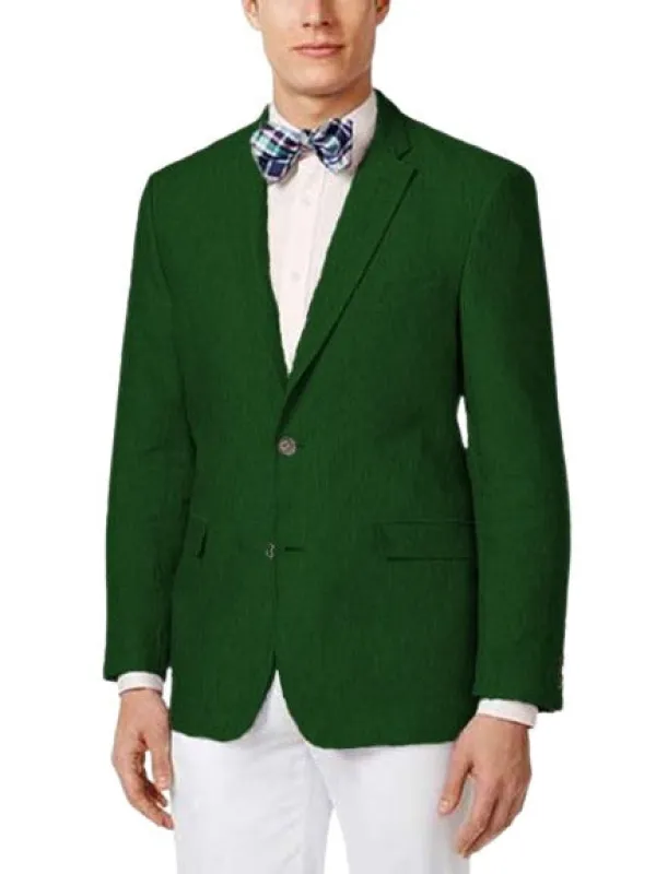 Mens Linen Blazer - Hunter Green Linen Sport Coat - Summer Blazer made by Alberto Nardoni
