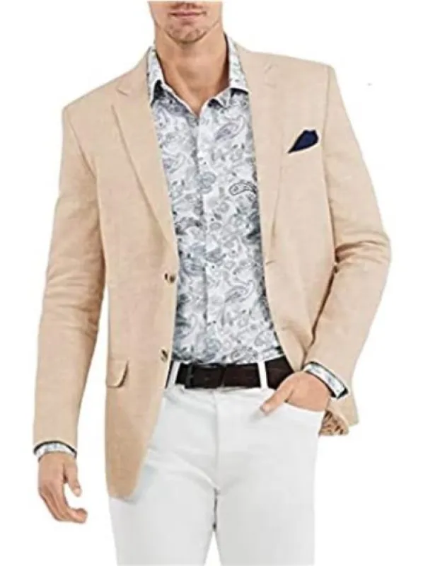 Linen Blazer - Beige Linen Sportcoat made by Alberto Nardoni