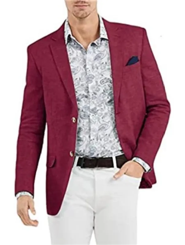 Linen Blazer - Burgundy Linen Sportcoat made by Alberto Nardoni