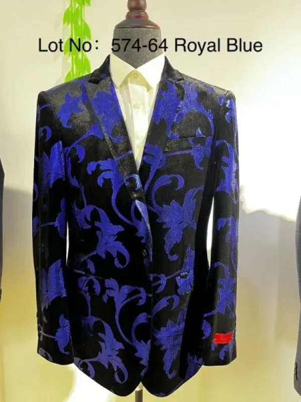 Retro Paris Suits Mens Suit Royal Blue made by Alberto Nardoni