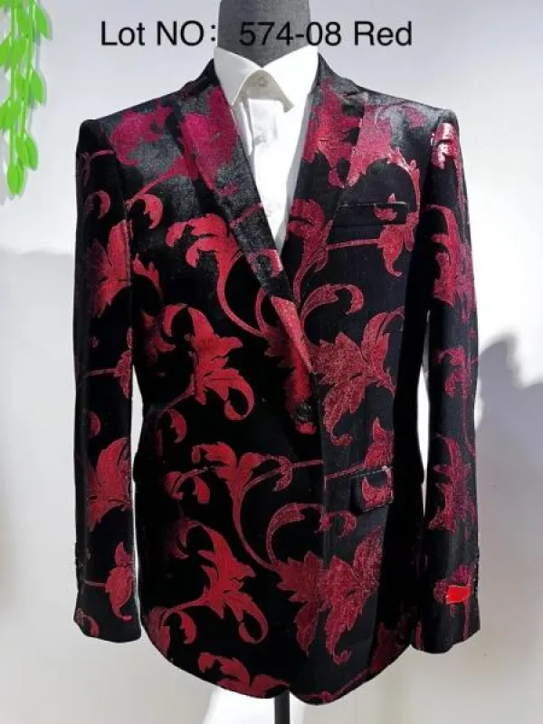 Retro Paris Suits Mens Suit Red made by Alberto Nardoni