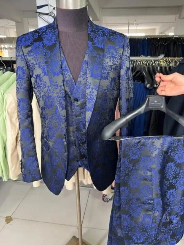 Retro Paris Suits Mens Suit Navy Blue made by Alberto Nardoni