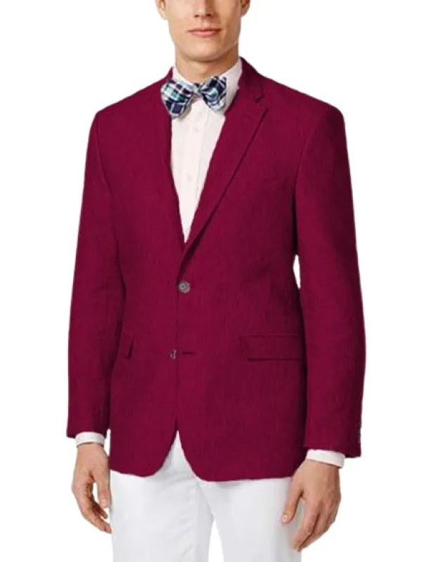 Mens Linen Blazer - Burgundy Linen Sport Coat - Summer Blazer made by Alberto Nardoni