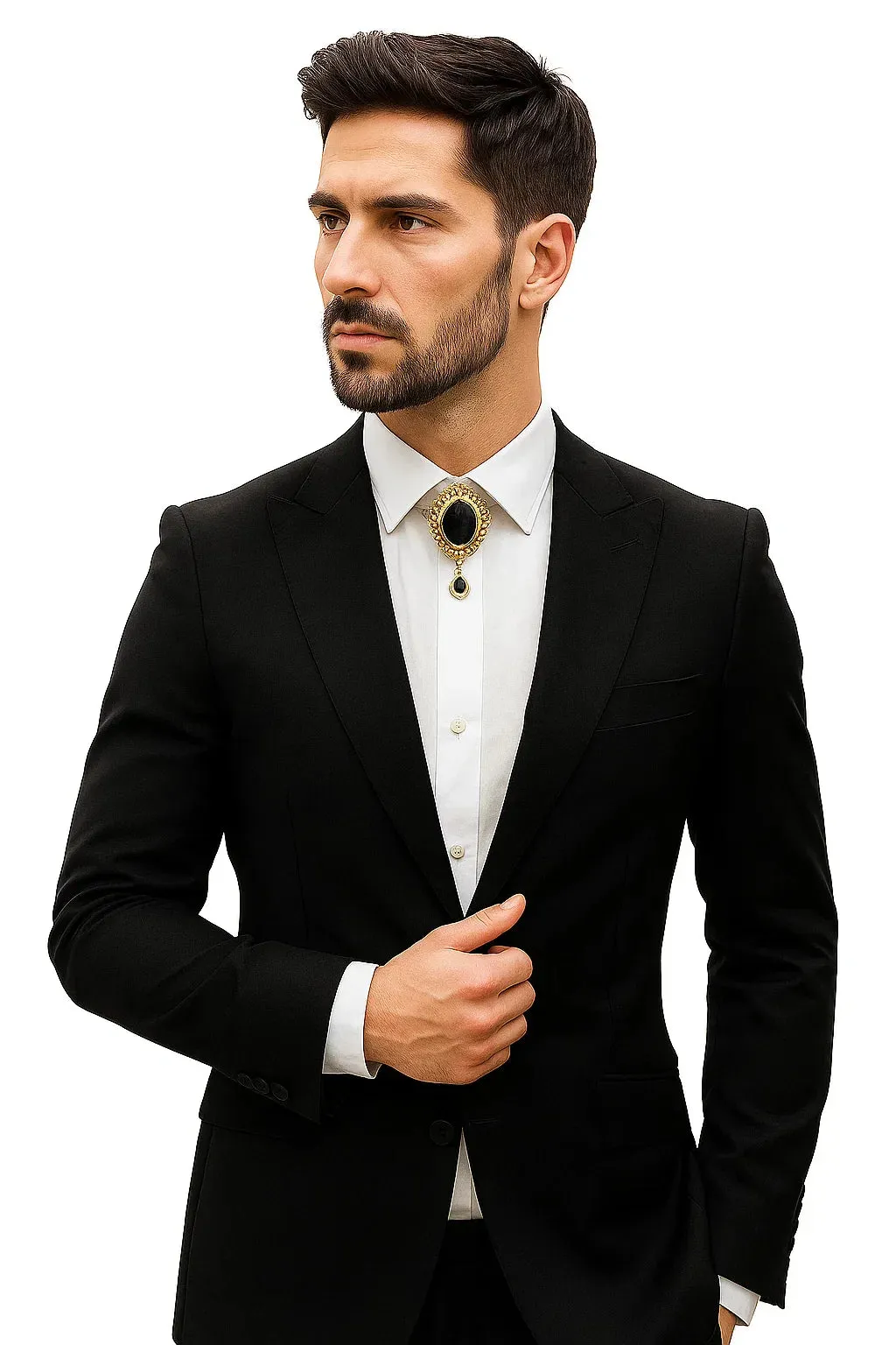 Mens Shiny Blazer - Black Sateen Vested Suit sold by Alberto Nardoni product image thumbnail 4