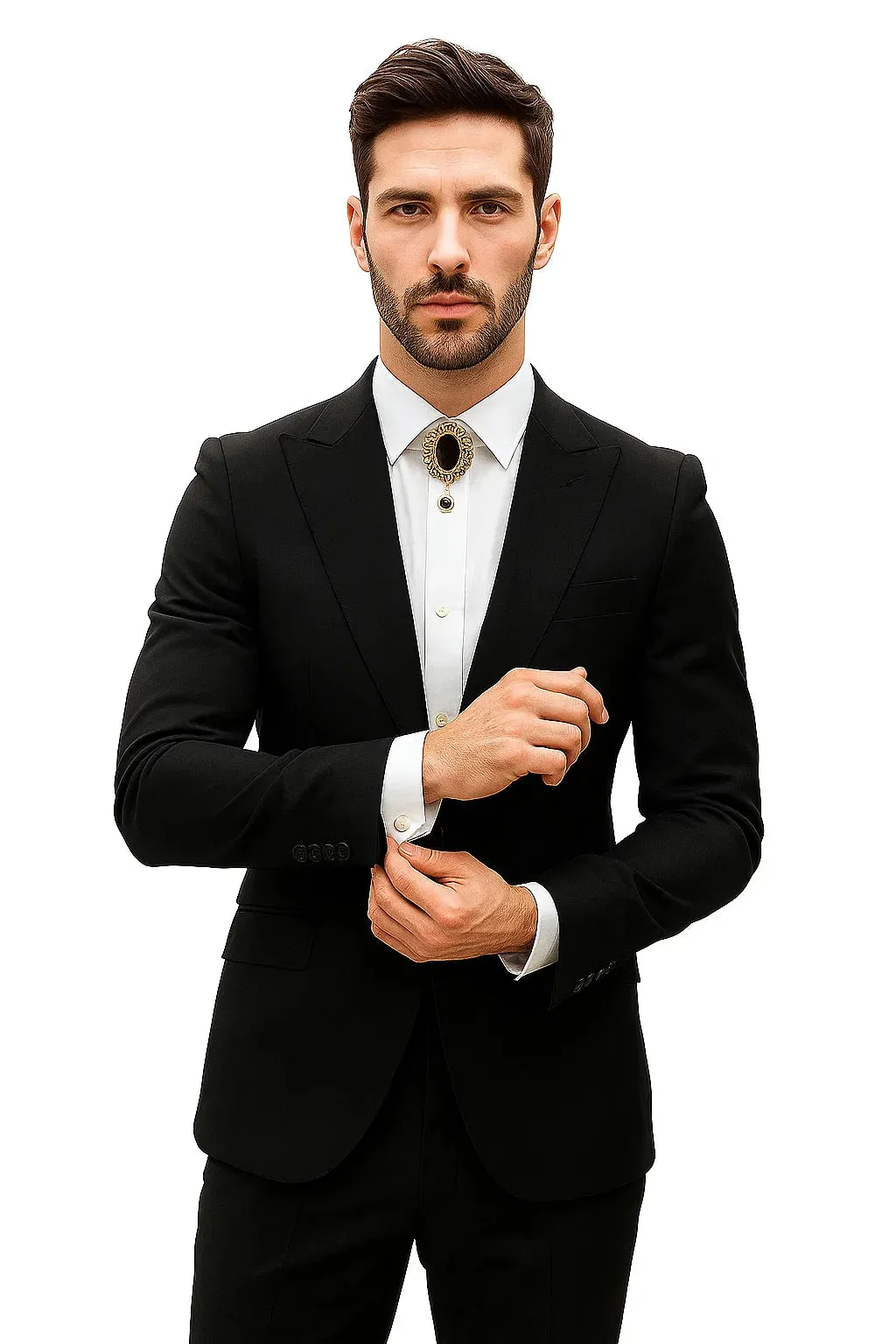 Mens Shiny Blazer - Black Sateen Vested Suit sold by Alberto Nardoni product image thumbnail 2
